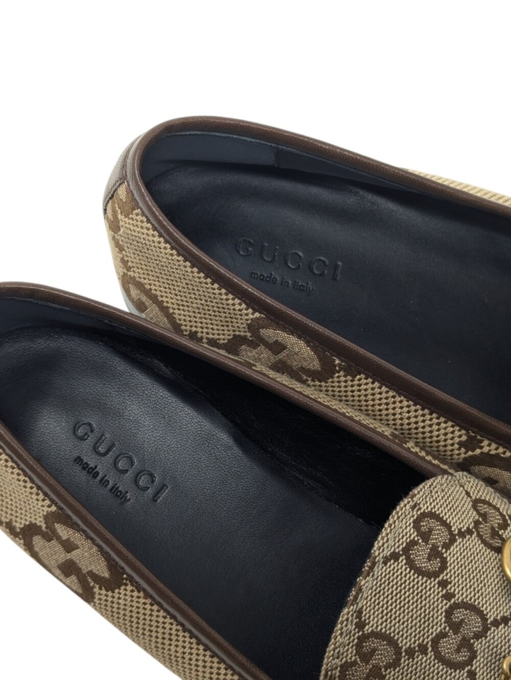 NEW Gucci Jordaan Jumbo GG Monogram Horsebit Jacquard Loafer Mule Size EU 39.5 - Picture 6 of 10